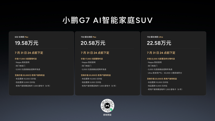 19.58万元起售，跨时代的AI汽车小鹏G7正式上市