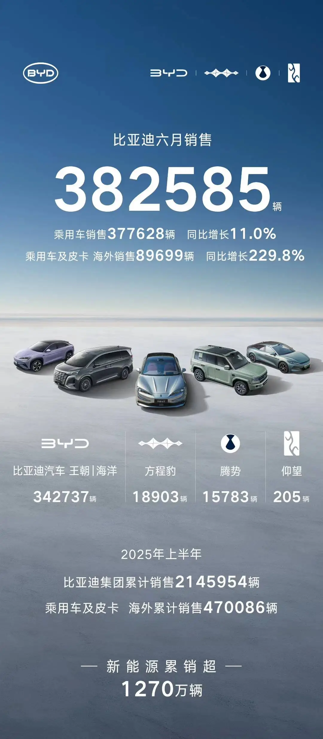 2025车市半年报：比亚迪领跑、吉利暴增，合资阵营杀回战场