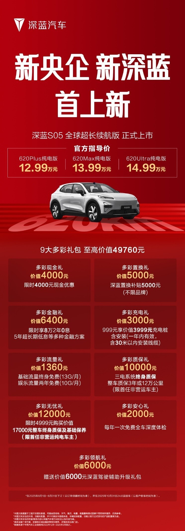 15万内SUV续航新标杆，深蓝S05 620km长续航版上市，12.59万元起