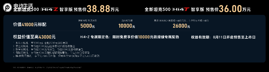 智能/豪华/越野，全新坦克500智享版预售36万元起