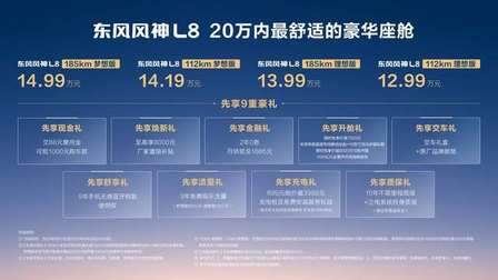 20万内最舒适的豪华座舱,东风风神L8预售价12.99万元起