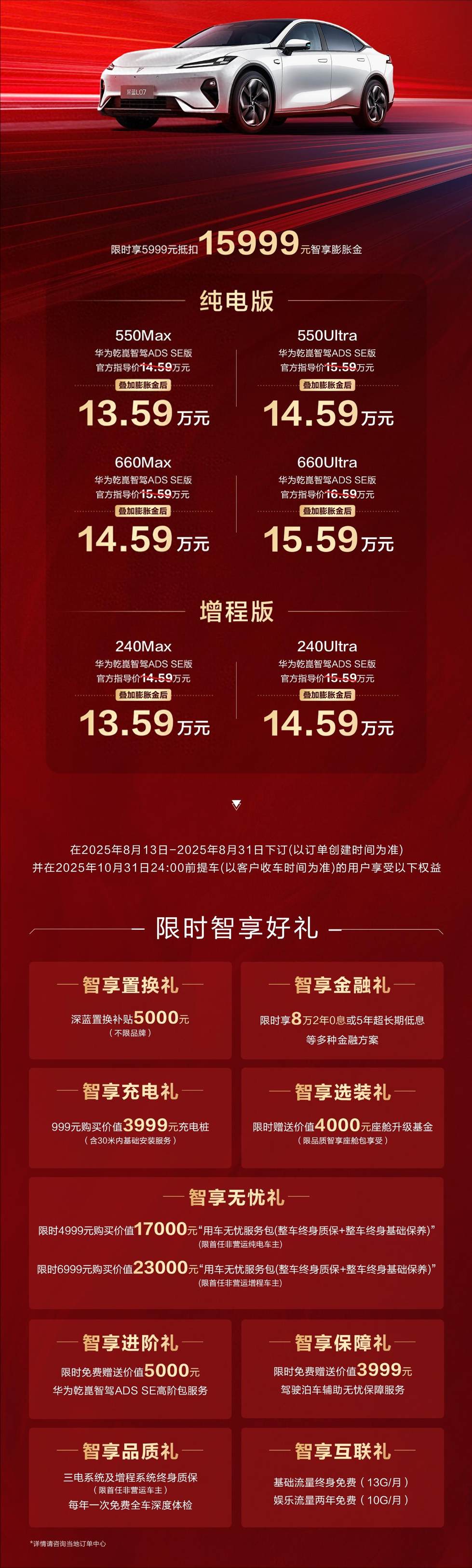 2026款深蓝L07正式上市 共推六款车型 售价13.59-15.59万