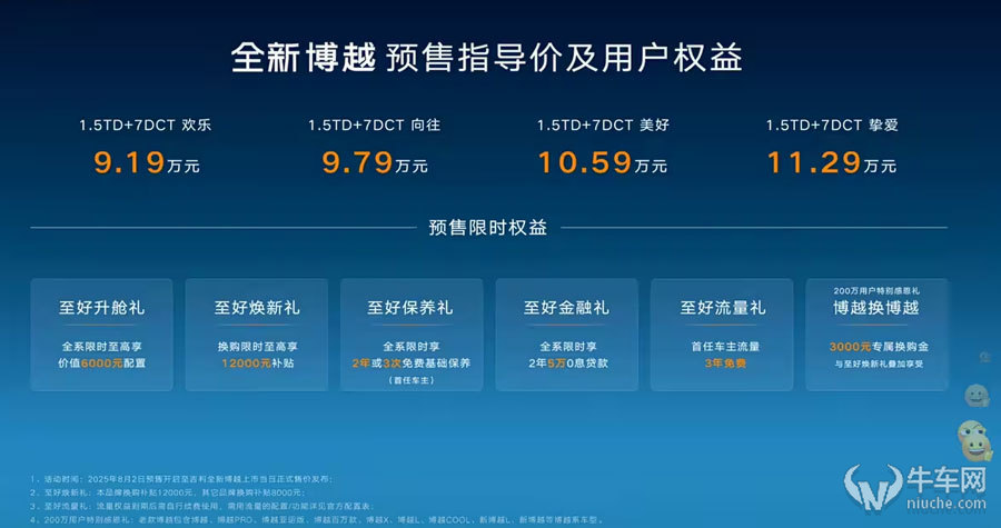 预售价9.19万元起，吉利全新博越将于8月17日正式上市
