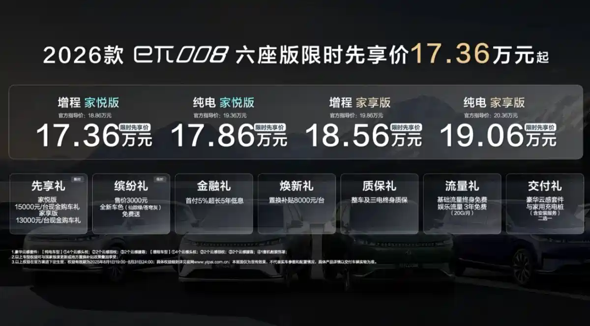 狙击理想L8！2026款东风奕派eπ008六座版上市17.36万起！