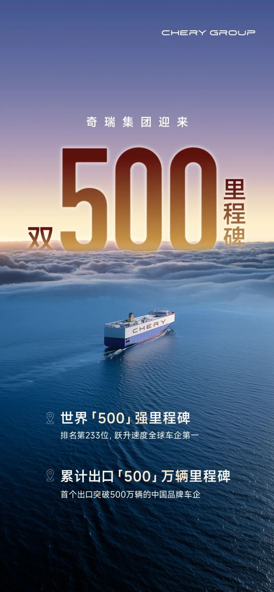 奇瑞集团7月销售汽车22.44万辆，同比增长14.7%