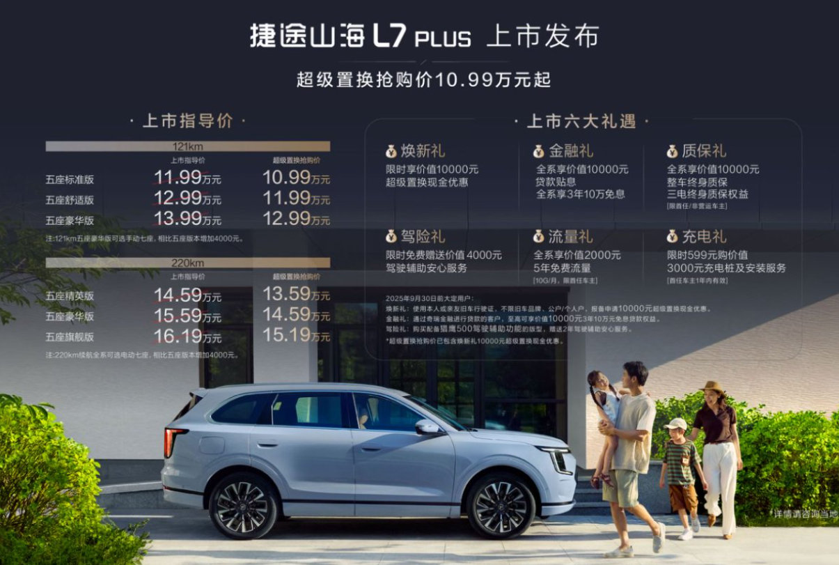 捷途山海L7 PLUS上市：七座豪华混动SUV的全能登场