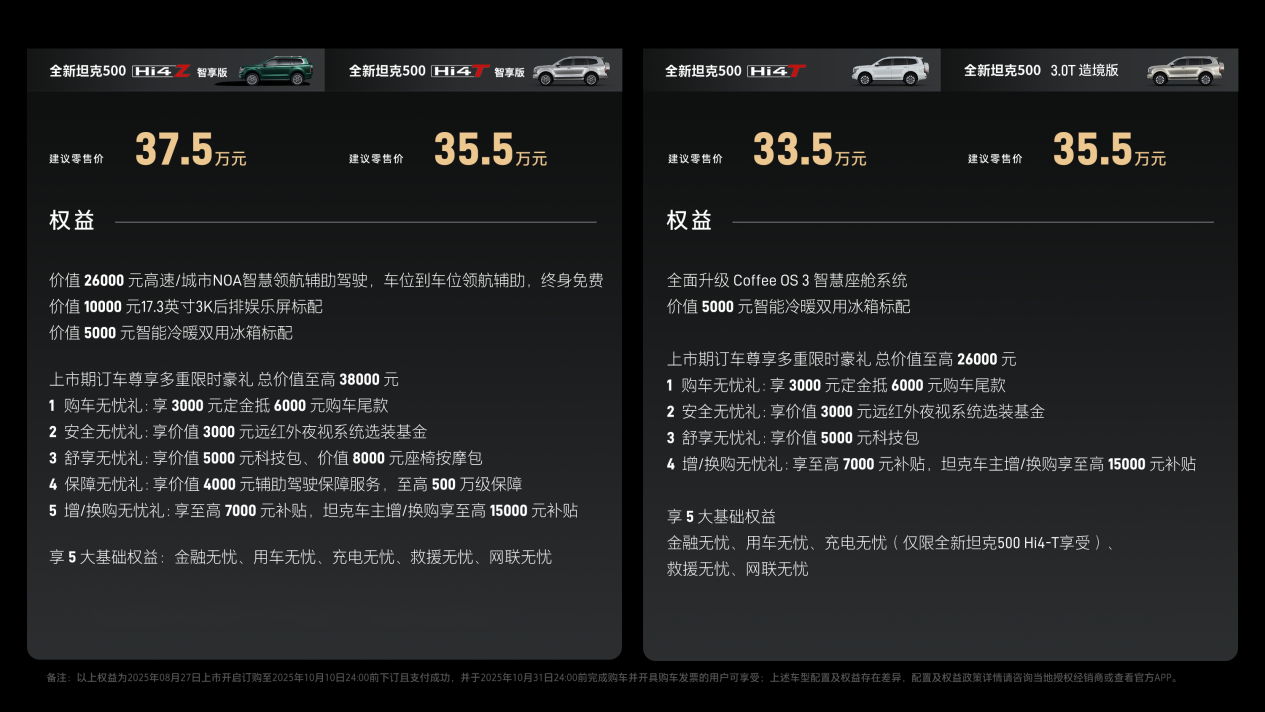 长城Hi4致敬中国智慧，全新坦克500震撼上市 售价33.5万元起