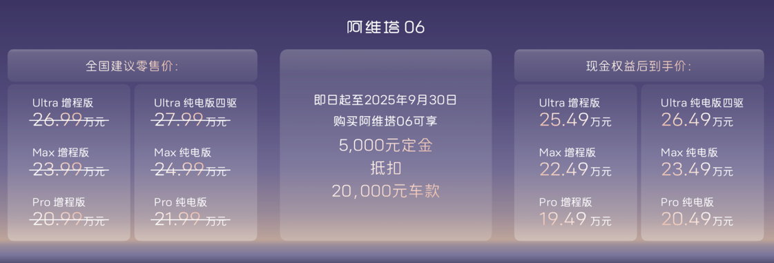 阿维塔06 Ultra增程版上市 权益价25.49万元