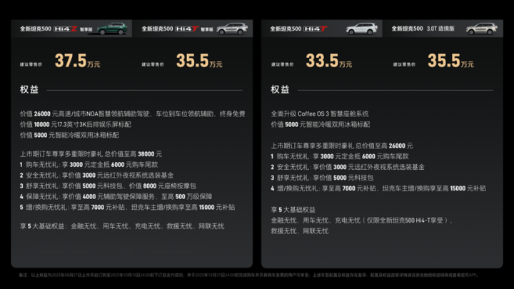 售价35.5万元起，全新坦克500正式上市