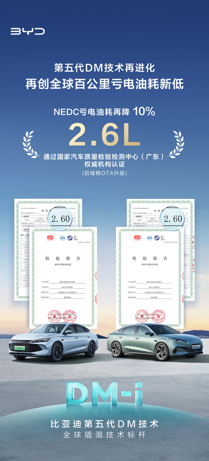 比亚迪第五代 DM 技术再升级：以智能突破刷新全球插混油耗纪录