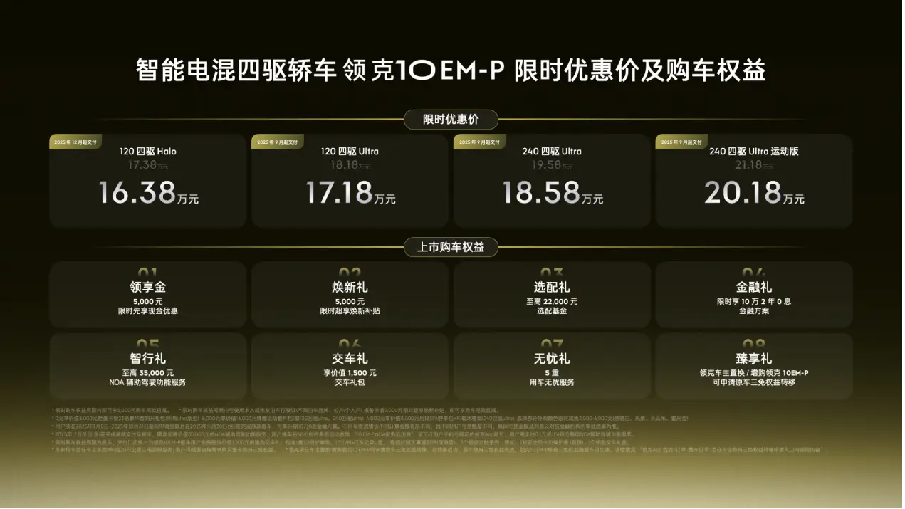 智能电混四驱轿车领克10 EM-P上市，限时优惠价16.38万-20.18万元