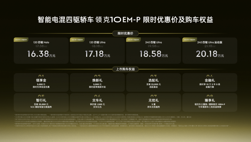 限时优惠价16.38万-20.18万元 智能电混四驱轿车领克10 EM-P上市