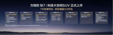 比亚迪“大五座”插混SUV方程豹钛7上市，售价17.98万-21.98万