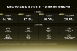 限时优惠价16.38万-20.18万元 智能电混四驱轿车领克10 EM-P上市