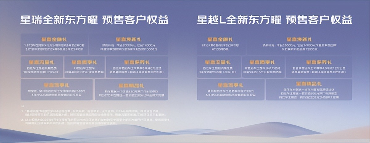 9.97万起 全新星瑞东方曜/星越L东方曜车开启预售