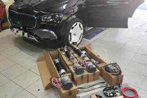 上门越南迈巴赫GLS480升级原厂魔毯空气悬挂系统功能介绍