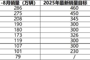 2025 年中国车企最新销量目标完成率分化，新能源转型成关键变量