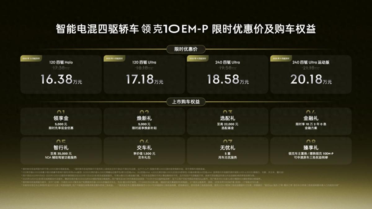 多元且个性，智能电混四驱轿车领克10 EM-P限时优惠价16.38万-20.18万元